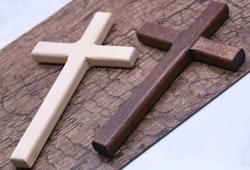 1Pc Christian Wooden Cross 12Cm(4.7In) Hanging Wall Large Long Crucifix Two Color