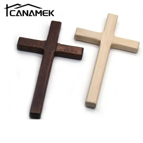 1Pc Christian Wooden Cross 12Cm(4.7In) Hanging Wall Large Long Crucifix Two Color