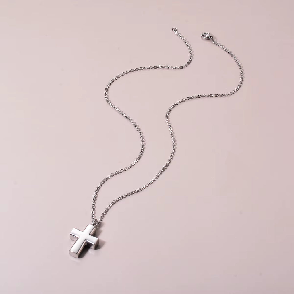 Stainless Steel Keepsake Jewelry Religious Cross Christian Eternity Urn Necklace Cremation Ashes Urn Pendant