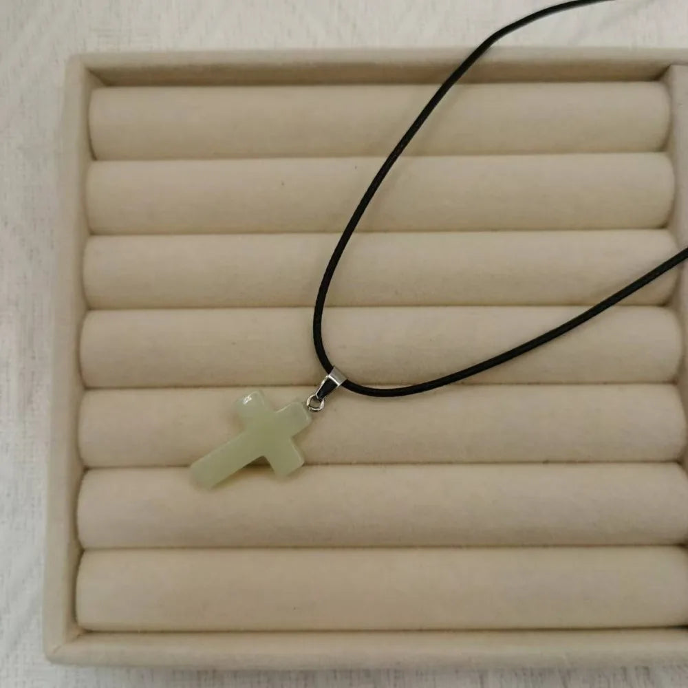 Glow in the Dark Cross Design Pendant and Necklace Included