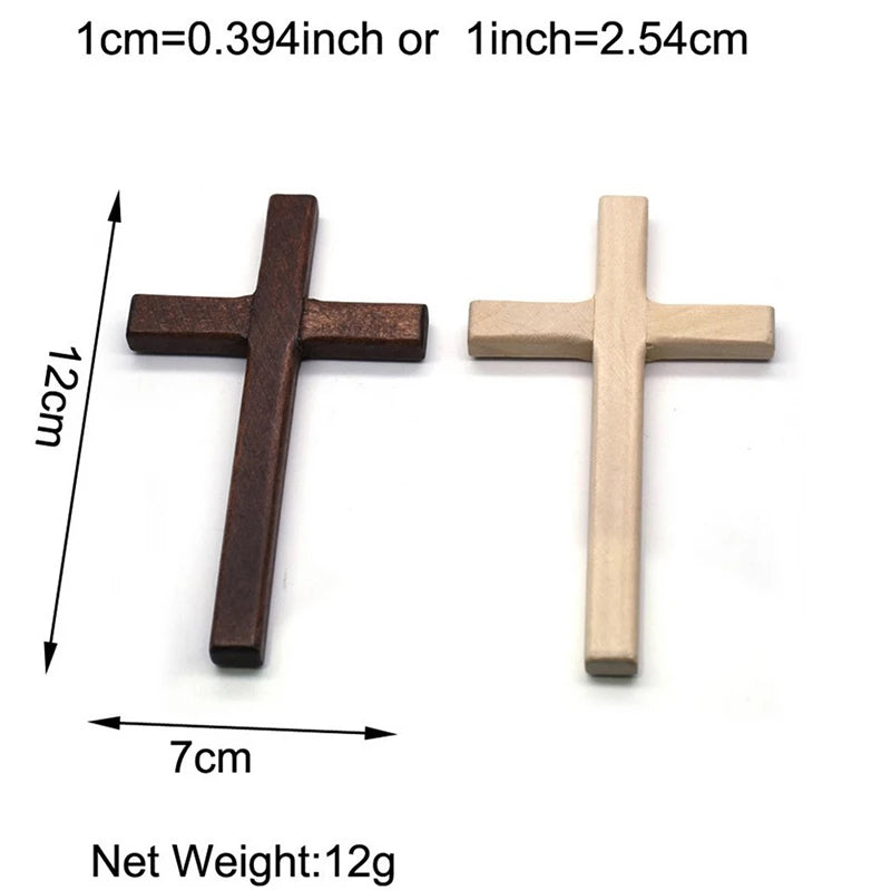 1Pc Christian Wooden Cross 12Cm(4.7In) Hanging Wall Large Long Crucifix Two Color