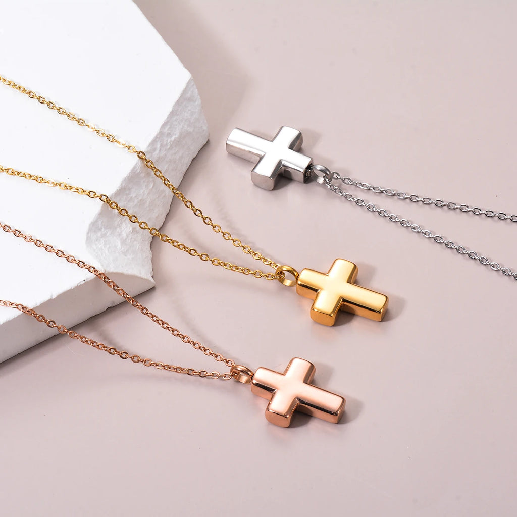 Stainless Steel Keepsake Jewelry Religious Cross Christian Eternity Urn Necklace Cremation Ashes Urn Pendant