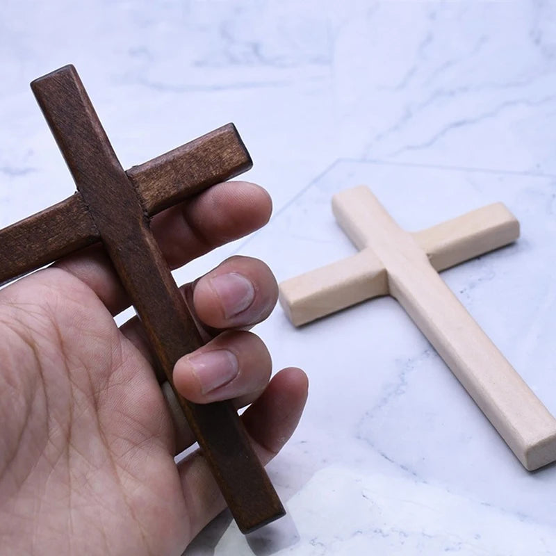 1Pc Christian Wooden Cross 12Cm(4.7In) Hanging Wall Large Long Crucifix Two Color